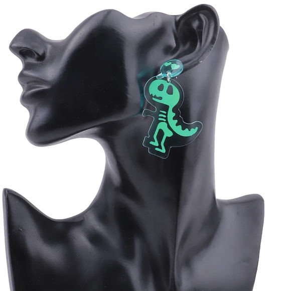 Dinosaur Skeleton Earrings - Picture 1 of 3